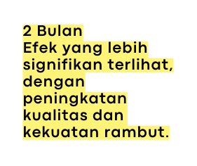 2 Bulan Efek yang lebih signifikan terlihat dengan peningkatan kualitas dan kekuatan rambut